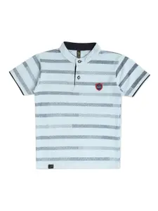 earth conscious Boys Striped Mandarin Collar T-shirt