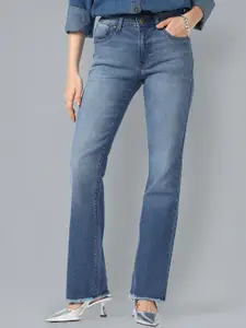 Flying Machine Women Bootcut Mid-Rise Clean Look Light Fade Stretchable Jeans