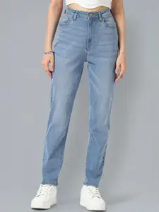 Flying Machine Women High-Rise Clean Look Light Fade Stretchable Straight Fit Jeans