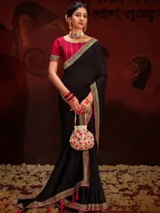 Saree mall Women Embellisheds Beads and Stones Silk Blend Sarees