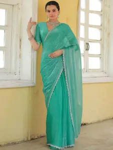 Saree mall Women Embellished Aari Work Organza Sarees