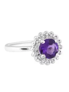 HIFLYER JEWELS 925 Amethyst Studded Finger Ring