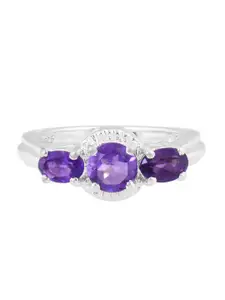 HIFLYER JEWELS 925 Amethyst Studded Finger Ring