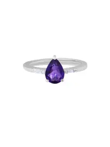 HIFLYER JEWELS Women Amethyst Studded Finger Ring