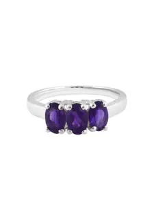 HIFLYER JEWELS 925 Amethyst Studded Finger Ring