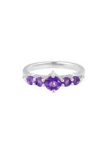 HIFLYER JEWELS 925 Amethyst Studded Finger Ring