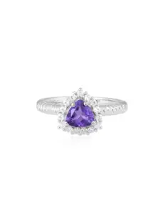 HIFLYER JEWELS  925 Amethyst Studded Finger Ring
