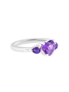 HIFLYER JEWELS 925 Amethyst Studded Finger Ring