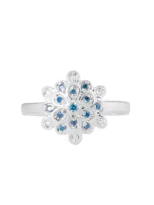 HIFLYER JEWELS 925 Sterling Silver Stone-Studded Finger Ring