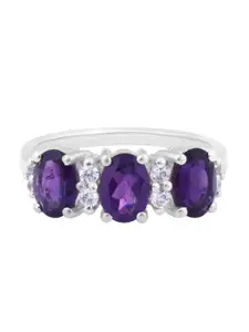 HIFLYER JEWELS  925 Amethyst Studded Finger Ring