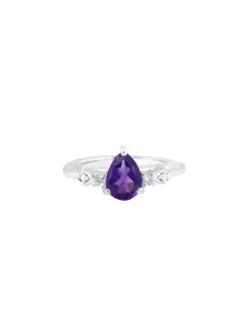 HIFLYER JEWELS 925 Amethyst Studded Finger Ring