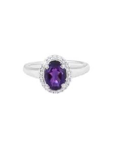 HIFLYER JEWELS 925 Amethyst Studded Finger Ring