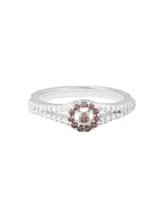 HIFLYER JEWELS 925 Sterling Silver Stone-Studded Finger Ring