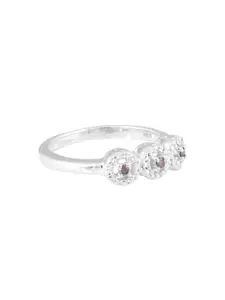 HIFLYER JEWELS 925 Sterling Silver Stone-Studded Finger Ring