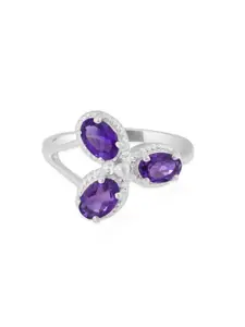 HIFLYER JEWELS Women Amethyst Studded Finger Ring