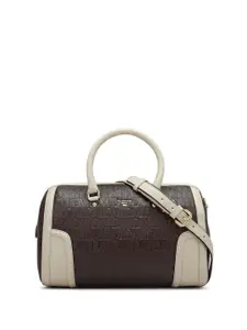 Da Milano Leather Structured Satchel with Cut Work