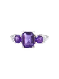 HIFLYER JEWELS 925 Amethyst Studded Finger Ring