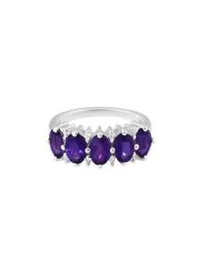 HIFLYER JEWELS 925 Amethyst Studded Finger Ring