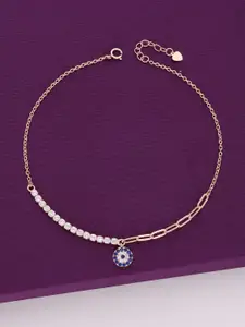 KAI JEWEL Rose Gold-Plated Stones Studded Anklet