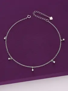 KAI JEWEL womens Rhodium-Plated Anklet