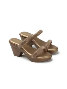 madam glorious Embellished Block Heel Sandals