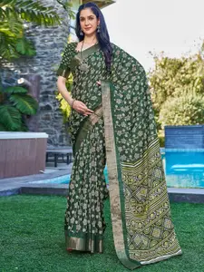 Satrani Floral Zari Silk Blend Saree
