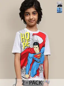 Kids Ville Pack Of 2 Dc Comics Printed Pure Cotton T-Shirts