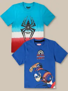 Kids Ville Boys Pack Of 2 Avengers Printed Pure Cotton Tshirts