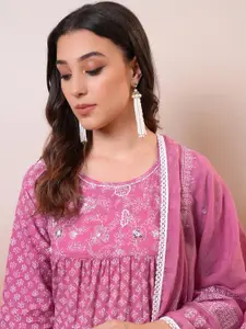 Vishudh Ethnic Motifs Print Maxi Midi Dress