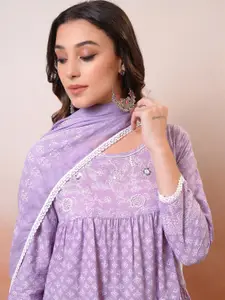 Vishudh Women Floral Print Maxi Midi Dress