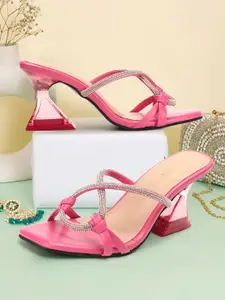madam glorious Embellished Block Heel Sandals
