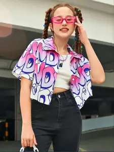 TANDUL Women Graphic Printed Smart Opaque Casual Shirt