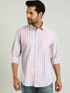 Indian Terrain Men Classic Slim Fit Opaque Striped Casual Shirt
