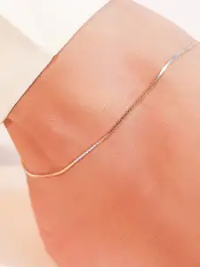 Zavya 925 Pure Silver Rhodium-Plated Anklet