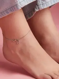 Zavya 925 Pure Silver Rhodium-Plated Anklet