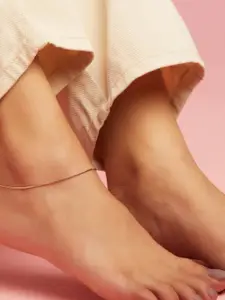 Zavya 925 Pure Silver Rose Gold-Plated Anklet