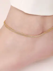 Zavya 925 Pure Silver Gold-Plated Anklet