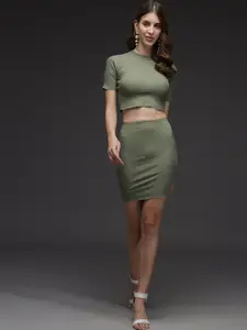 TANDUL PU Coated Sheath Dress