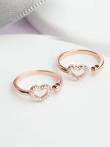 Zavya Rose Gold-Plated Toe Rings