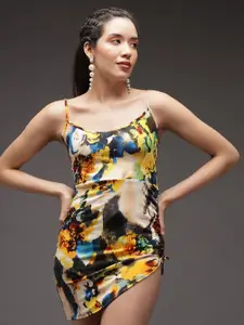 TANDUL Women Floral Print Crepe Bodycon Mini Dress