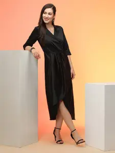 Globus Stretchable Notched Lapel Gathered Midi Workwear Blazer Dress With Tulip Hem