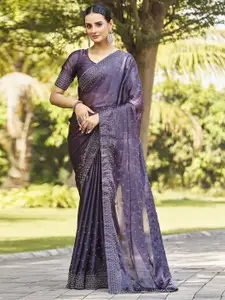 Mitera Ethnic Motifs Beads and Stones Pure Georgette Saree