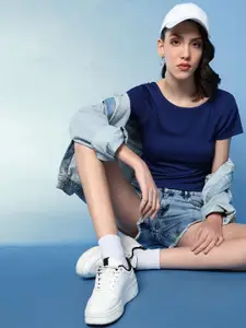 The Roadster Lifestyle Co Round Neck Crop Top