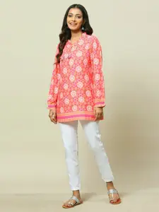 Rangriti Print Shirt Style Longline Top