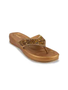 Mochi Women Embellished Open Toe Flats