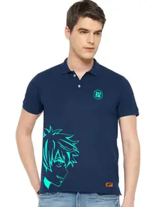 Polo Plus Men Printed Polo Collar Dri-FIT Applique T-shirt