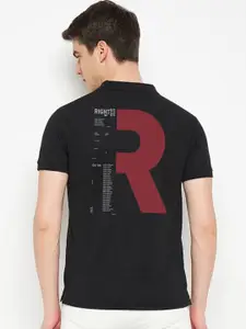 Polo Plus Men Printed Dri-FIT Back Printed Half Sleeve T-shirt