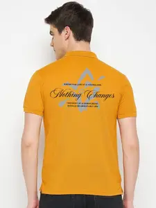 Polo Plus Men Typography Printed Polo Collar T-shirt