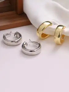Jewels Galaxy Women Pack of 2 Contemporary Hoop Earrings