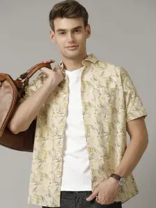 CAVALLO by Linen Club Contemporary Slim Fit Conversational Printed Casual Shirt